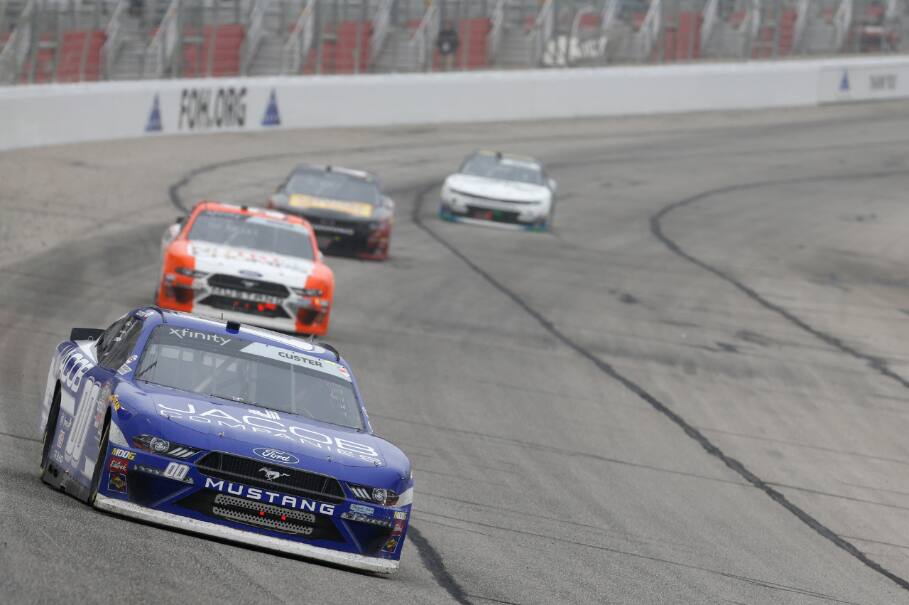 Stewart-Haas' Cole Custer led the Mustangs in the Xfinity Series in second place. Stewart-Haas' Cole Custer led the Mustangs in the Xfinity Series in second place.